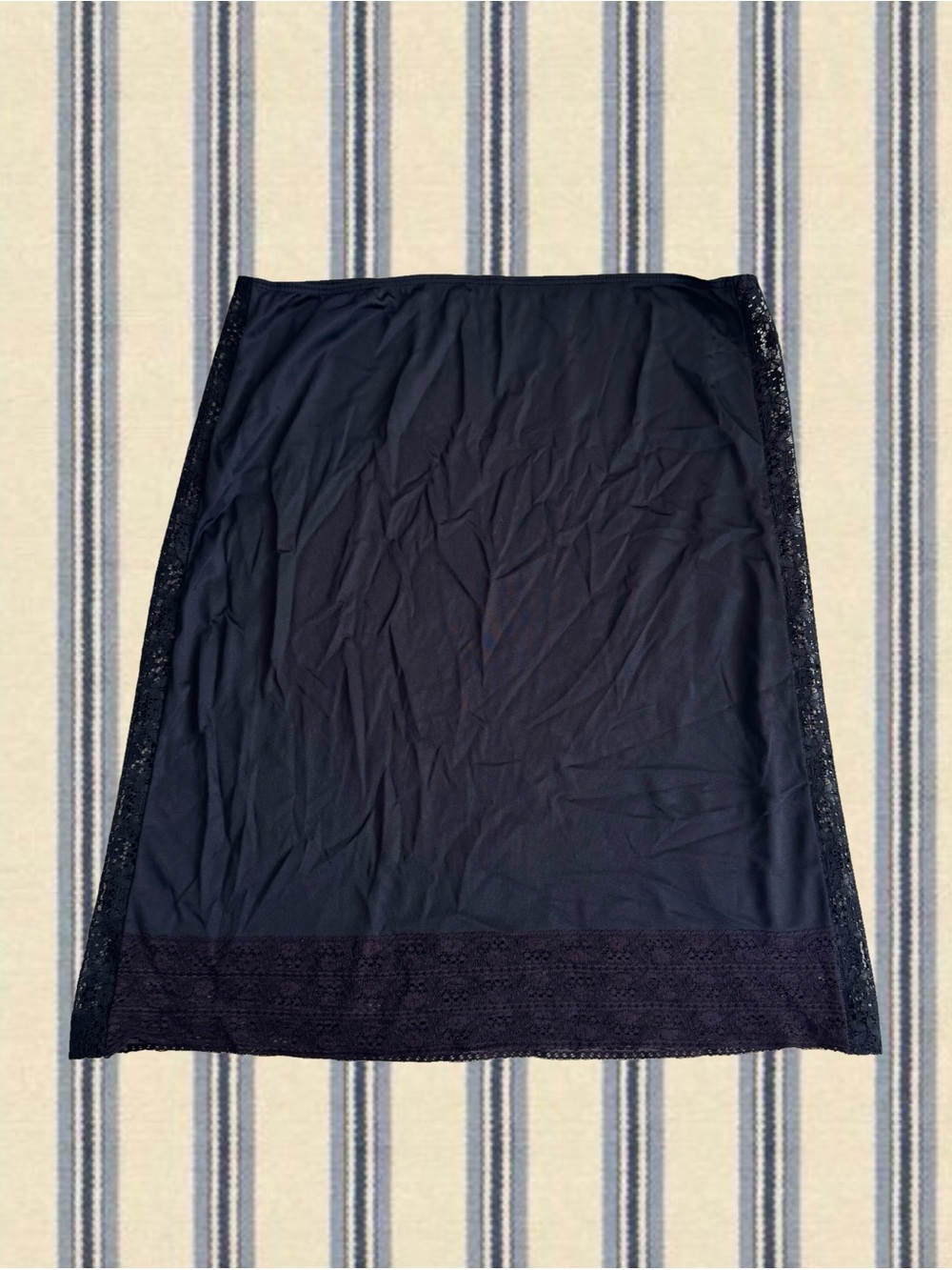 Black Lace-Trim Half Slip
